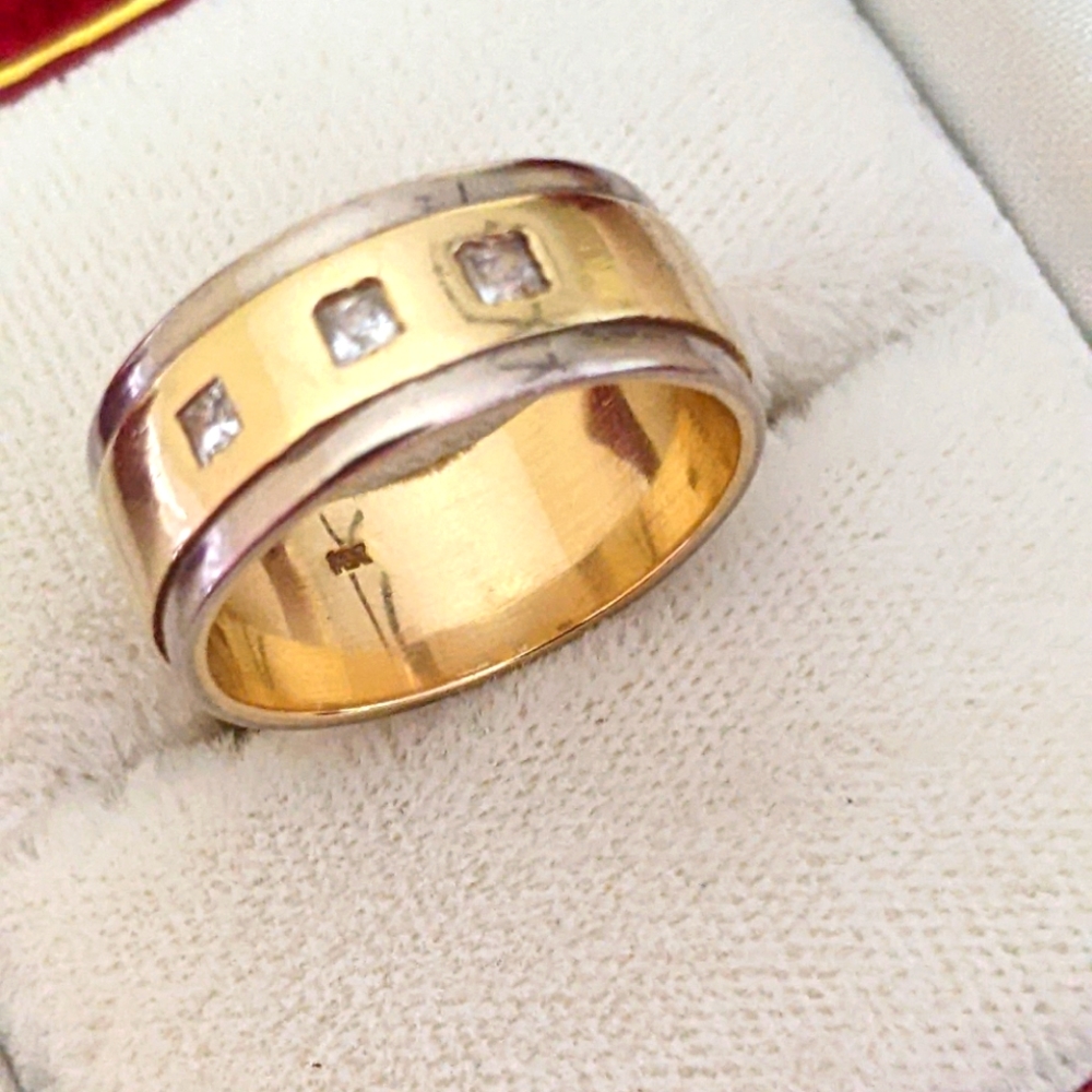 18K TWO-TONE 💛 🤍 GOLD CUSTOM DESIGN WOMEN'S WEDDING BAND